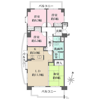 ロイヤルクリスタル井口オーヴの間取図