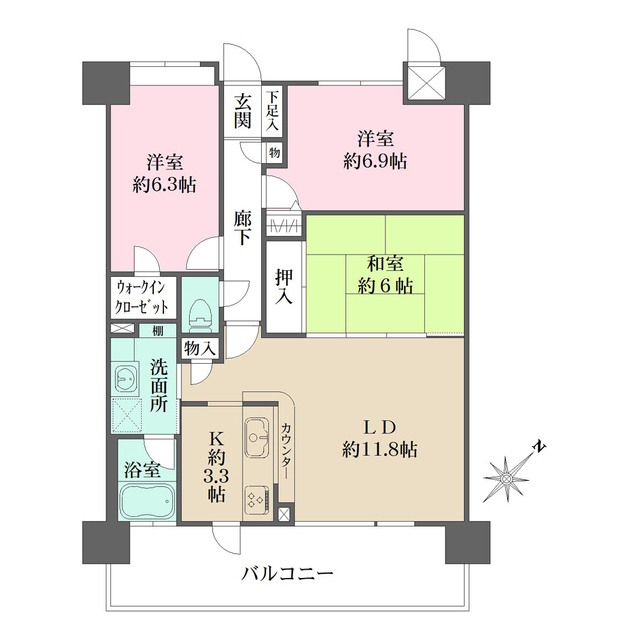 ナタリーマリナタウンウエストデッキの間取図