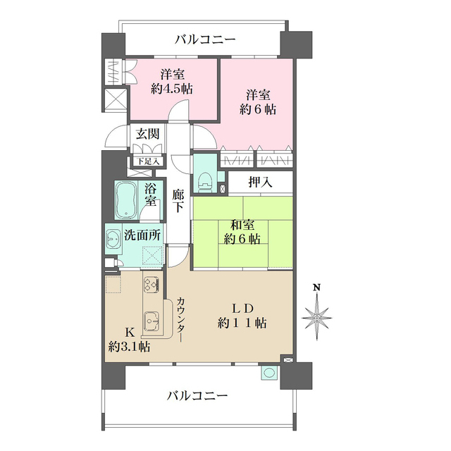 パークハウス長束リバーフロントの間取図