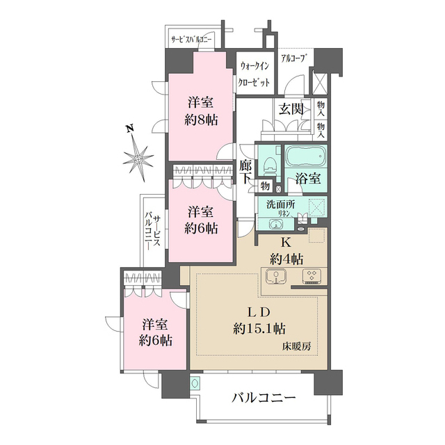 グラディス幟町レジデンスの間取図
