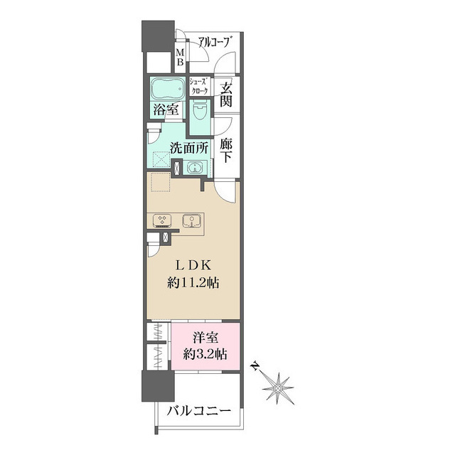 グラディス西広島駅前ザ・タワーの間取図
