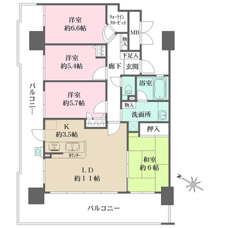 千田町アインスタワーの間取図