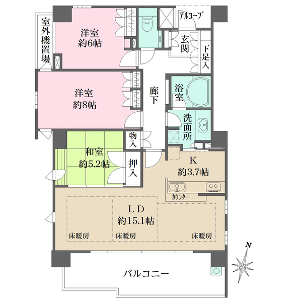 パークハウス赤坂ヴェルシアの間取図