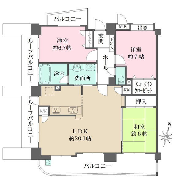 ダイアパレスグランデージ大江の間取図