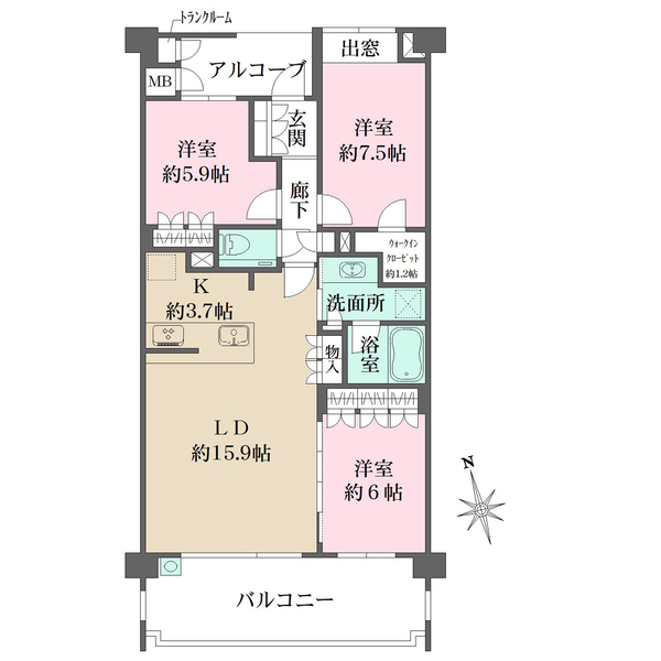 ザ・パークハウス平尾の間取図