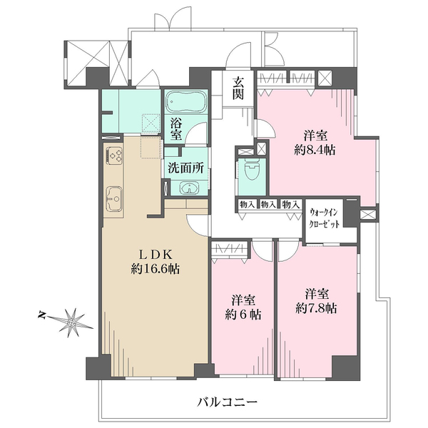 シーサイドももちヴェルデコート5番館の間取図