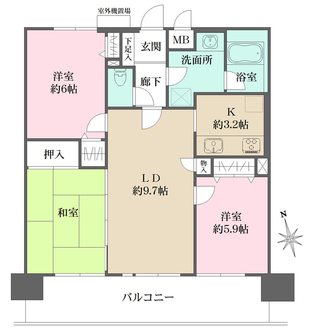 藤和シティコープ室見の間取図