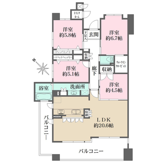 MJR香住ヶ丘海岸通りの間取図