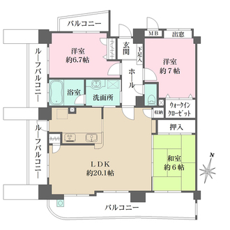 ダイアパレスグランデージ大江の間取図