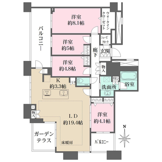 アイランドシティオーシャン＆フォレストタワーレジデンス EASTの間取図