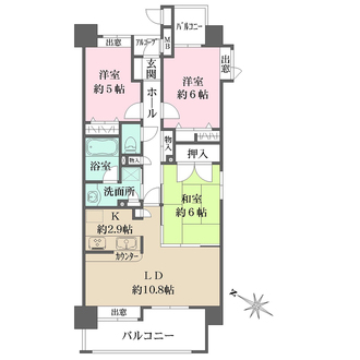 コスモ六本松シティフォルムの間取図