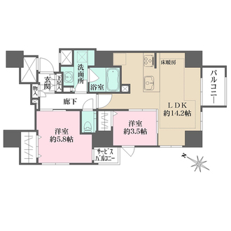 インプレスト天神オークタワーの間取図