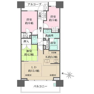 ザ・パークハウス桜坂サンリヤンの間取図