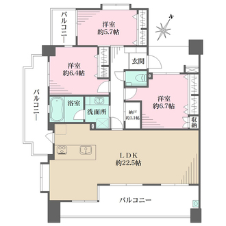 ロイヤルマンション大濠セーヌの間取図