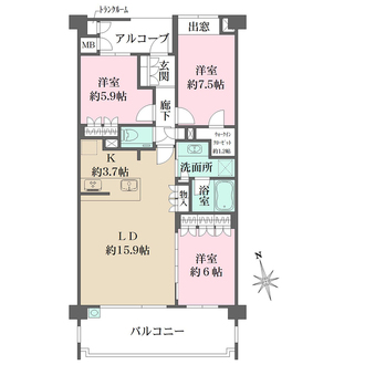 ザ・パークハウス平尾の間取図