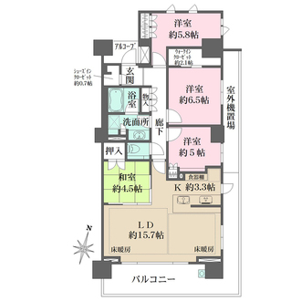 ザ・パークハウス桜坂サンリヤンの間取図