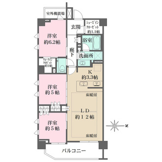 ザ・パークハウス藤崎紅葉山の間取図