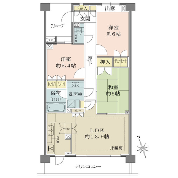 藤和シティホームズ駒込古河庭園の間取図