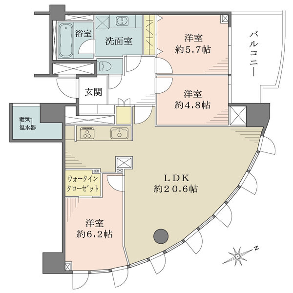 東高西ヶ原ペアシティの間取図