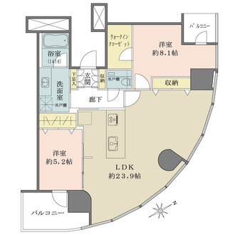 ワテラスタワーレジデンスの間取図