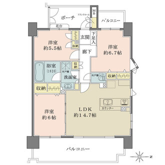 アンソレイユ湯島三組坂の間取図