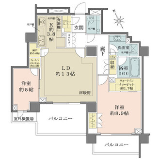 ザ・パークハウス御苑内藤町の間取図