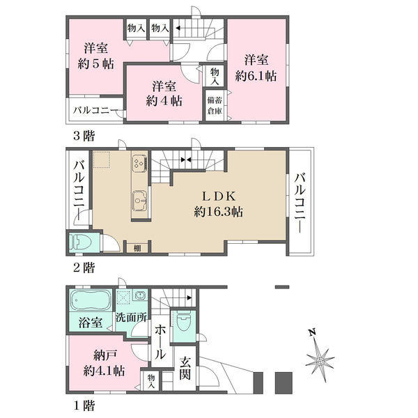 2号棟の間取図