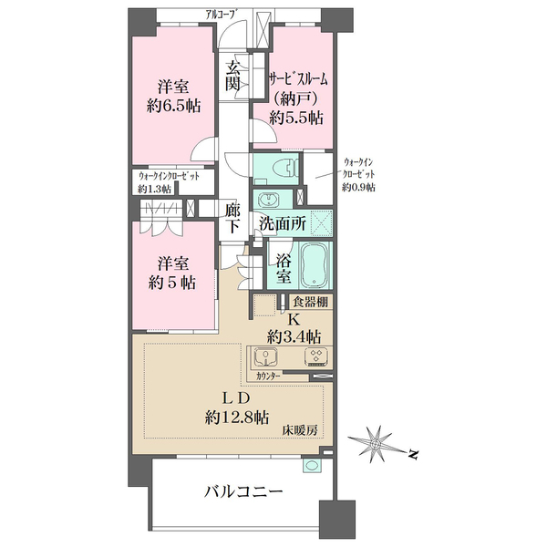 ザ・パークハウス新川崎の間取図
