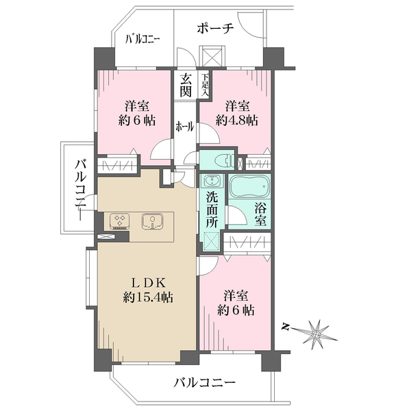 ヴィルヌーブ川崎・幸町の間取図