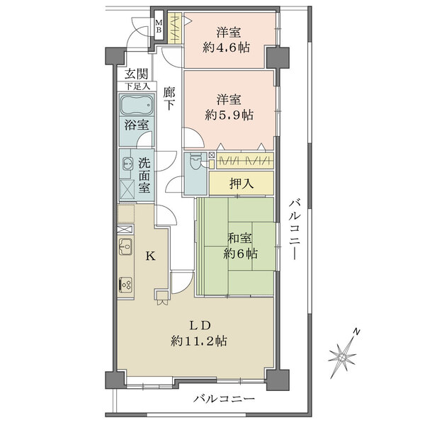 コスモ川崎京町の間取図