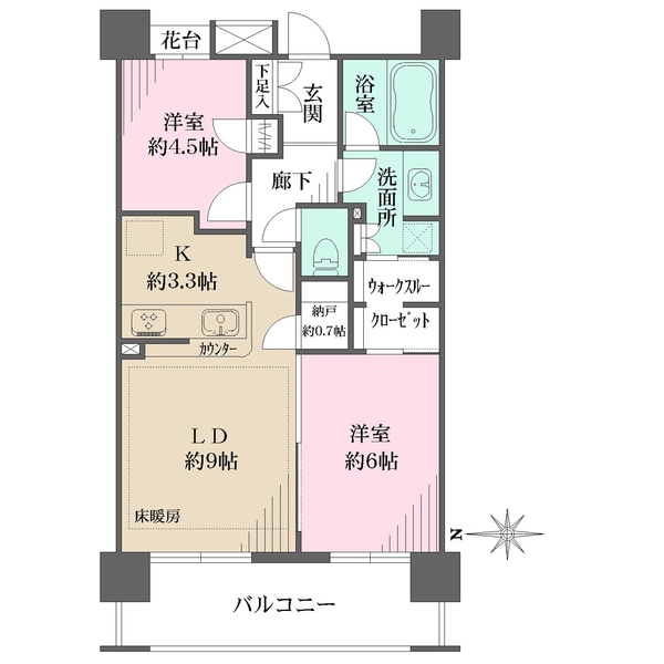 藤和シティホームズ新丸子駅前の間取図