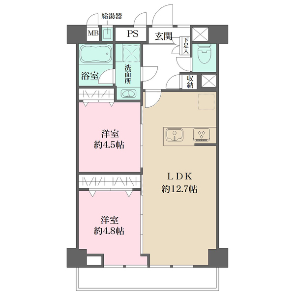 下平間サンハイツの間取図