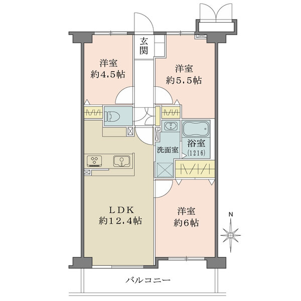 クリオ武蔵中原壱番館の間取図