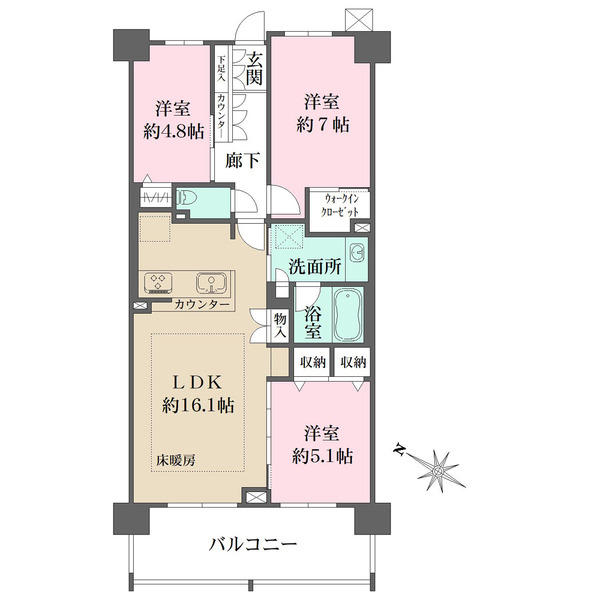 レーベン新川崎デュアリズムの間取図