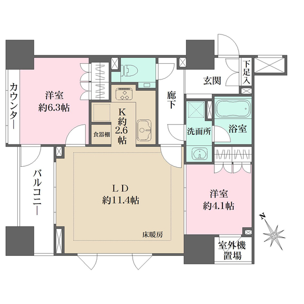 サンクタス神楽坂の間取図