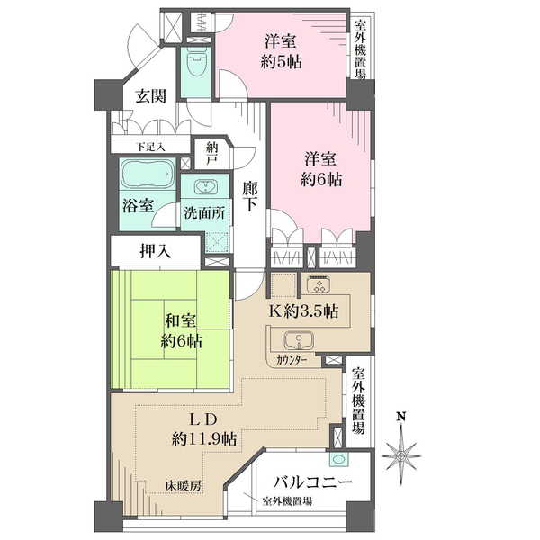 藤和シティホームズ武蔵小杉御殿町の間取図