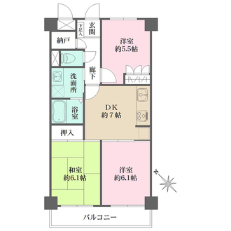 ダイアパレス矢向第1の間取図