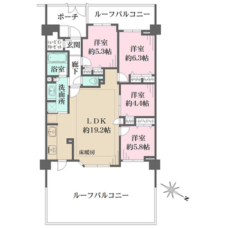 ライオンズヴィアーレ横濱ベイ壱番館の間取図