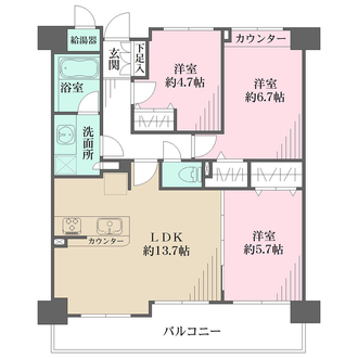 東急ドエルアルス新丸子の間取図