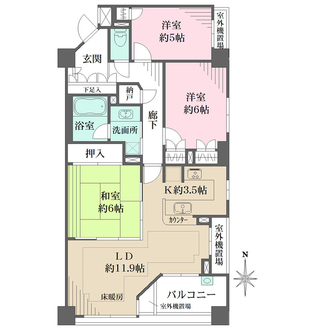 藤和シティホームズ武蔵小杉御殿町の間取図