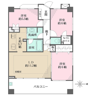 藤和シティホームズ武蔵小杉御殿町の間取図