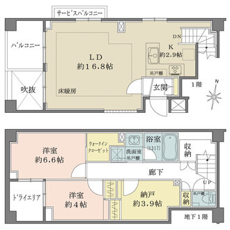 オープンレジデンス御殿山の間取図