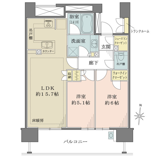 プレサンスタワー久屋大通ザ・レジデンスの間取図