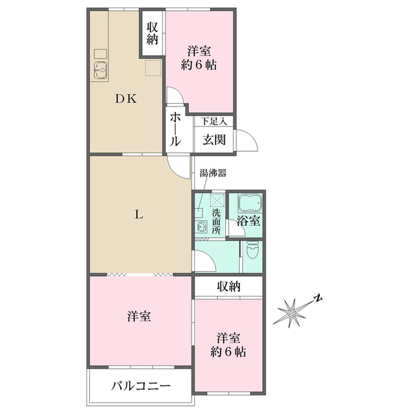 向陽ハイツの間取図