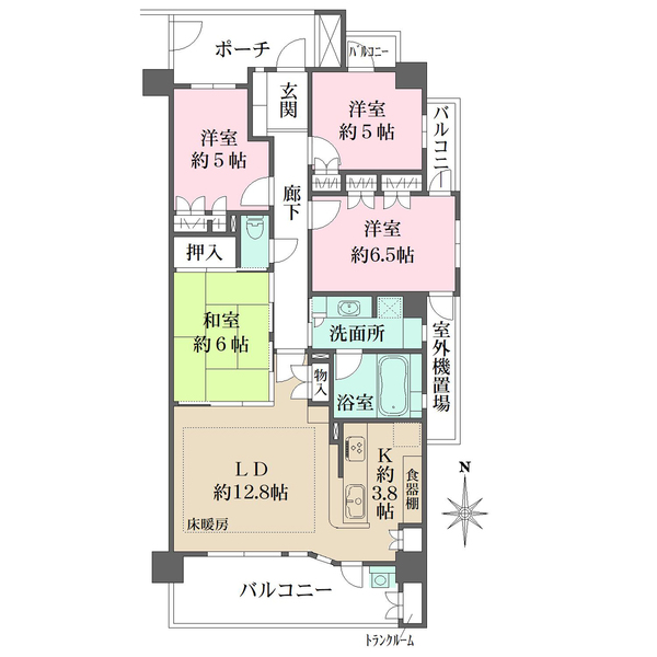 藤和シティホームズ鴨付弐番館の間取図