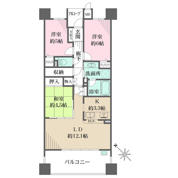 ファミール港陽ベイレジデンスの間取図