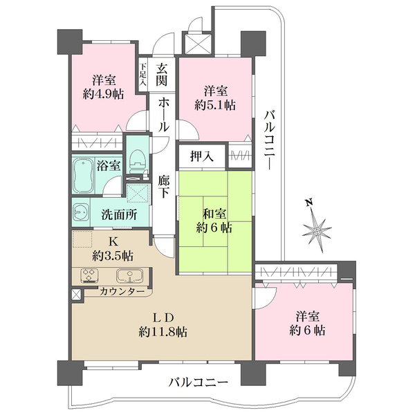 サンハウス小牧中央の間取図