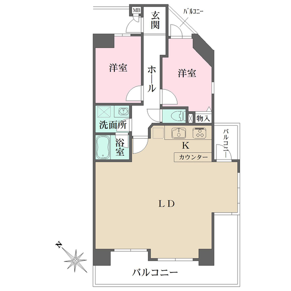 一光大井ハイツ高蔵西館の間取図