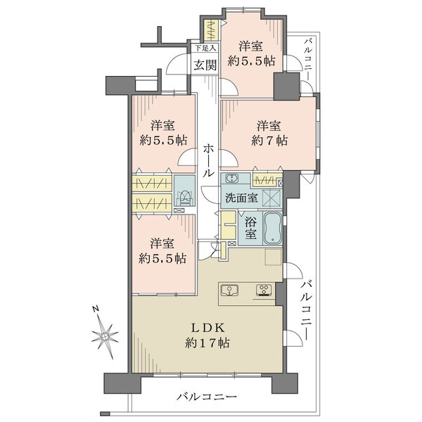 藤和シティホームズ梅林の間取図