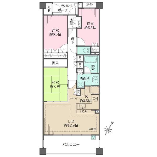 ガーデンヒルズ揚羽町の間取図
